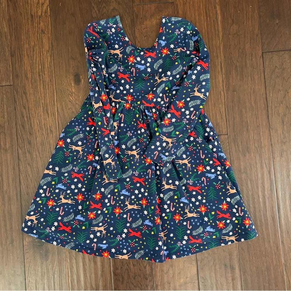 Hanna Andersson Holiday Print Dress - size 8